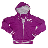 Vintage Y2K bright fuschia pink varsity style shell jacket size medium by Nike